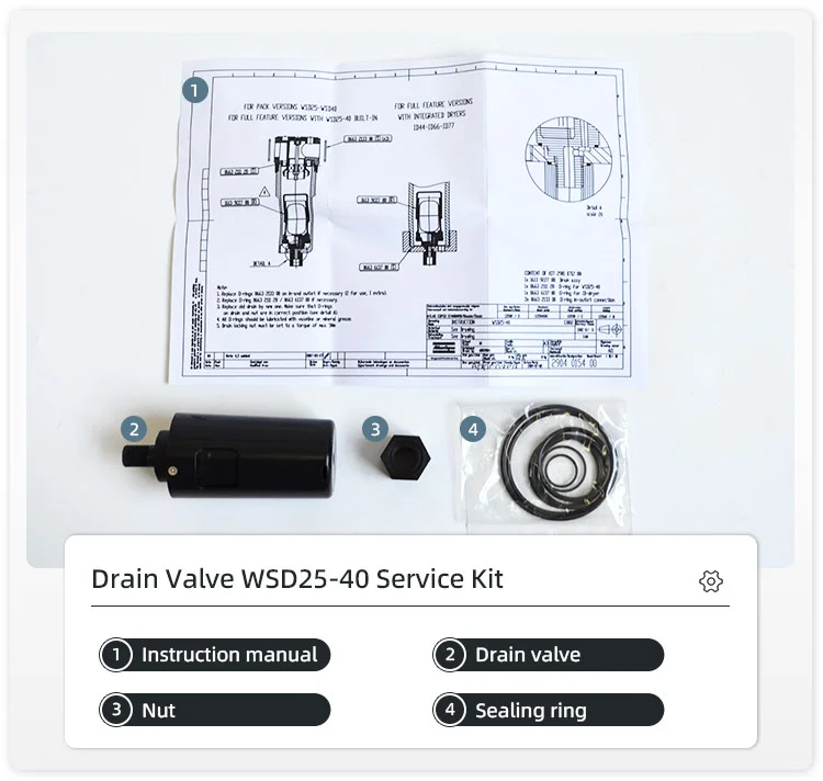 Fournisseur de kits de maintenance de vidange de compresseur d'air