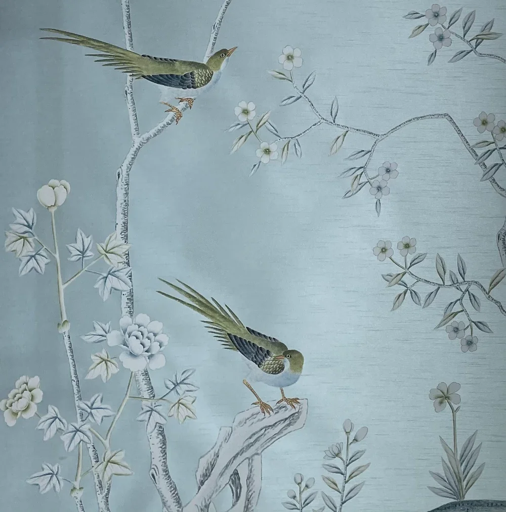 hand-painted silk wallpaper