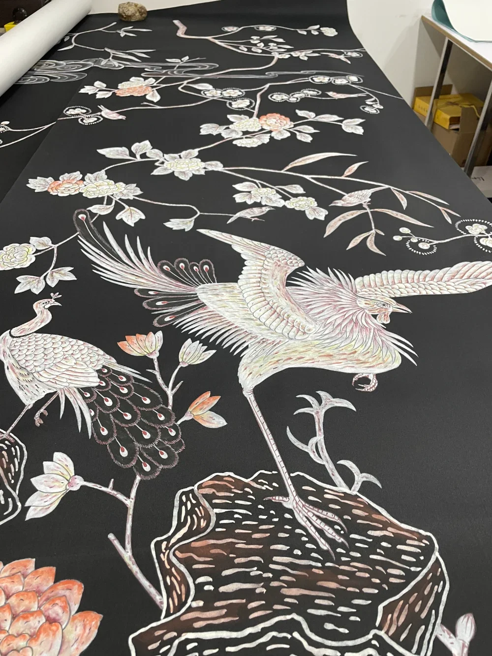 hand-painted silk wallpaper supplier