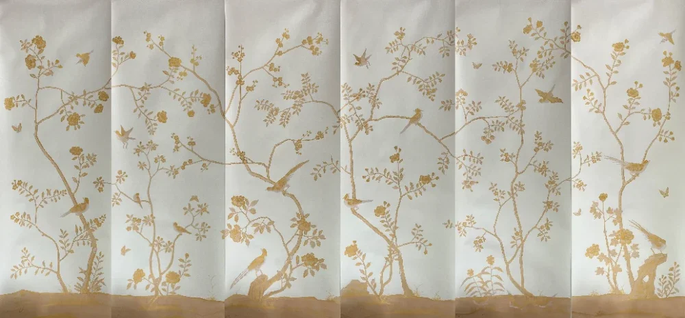 hand-painted silk wallpaper factory