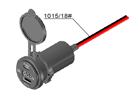 USB插座1A+1C口，带电压显示，IP65 带线