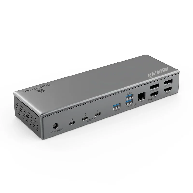 Thunderbolt 4 Display 4K@60Hz 14-in-1 Aluminum Dual Monitor Docking Station with 96W High Power Delivery, SD4.0 Card Reader, 2.5Gbps Ethernet Port