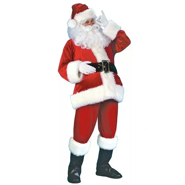 men's complete red Christmas outfit with beard