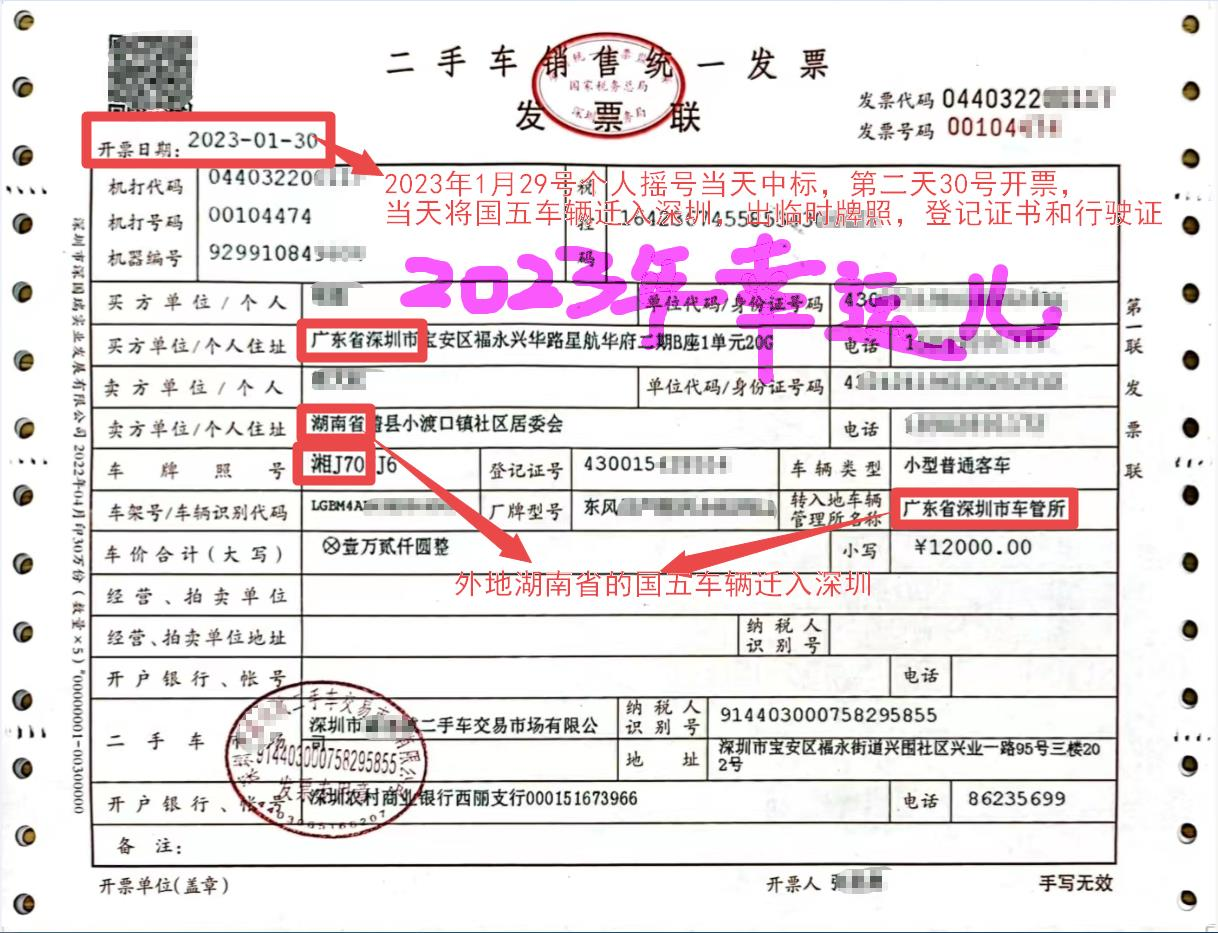 外地國(guó)五車輛遷入深圳
