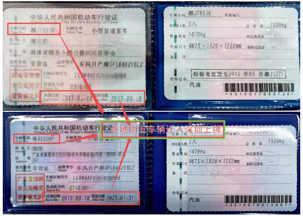 外地国五车辆迁入深圳