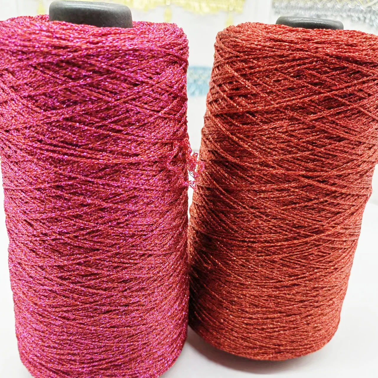 Gold/Silver with polyester yarn Metallic Embroidery twisted Bright Silk ...