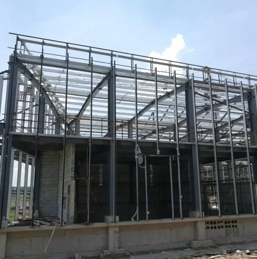 Steel frame structure workshop
