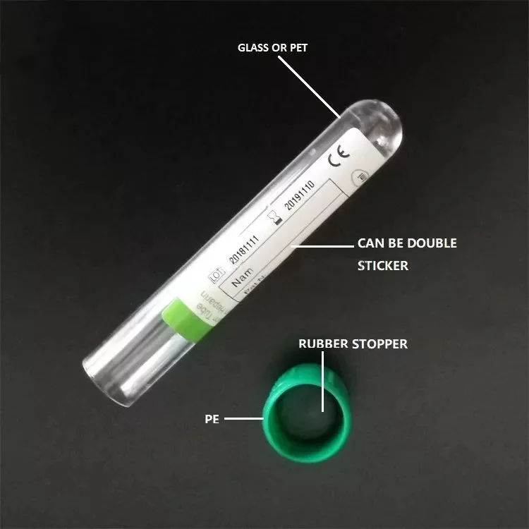 PET or GLASS medical vacuum blood collection test tube