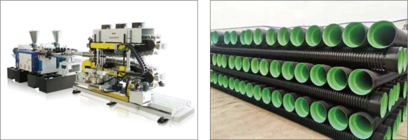 Parallel & Conical Twin Screw Extruder Series HDPE/PP Double Wall Corrugated Pipe Line