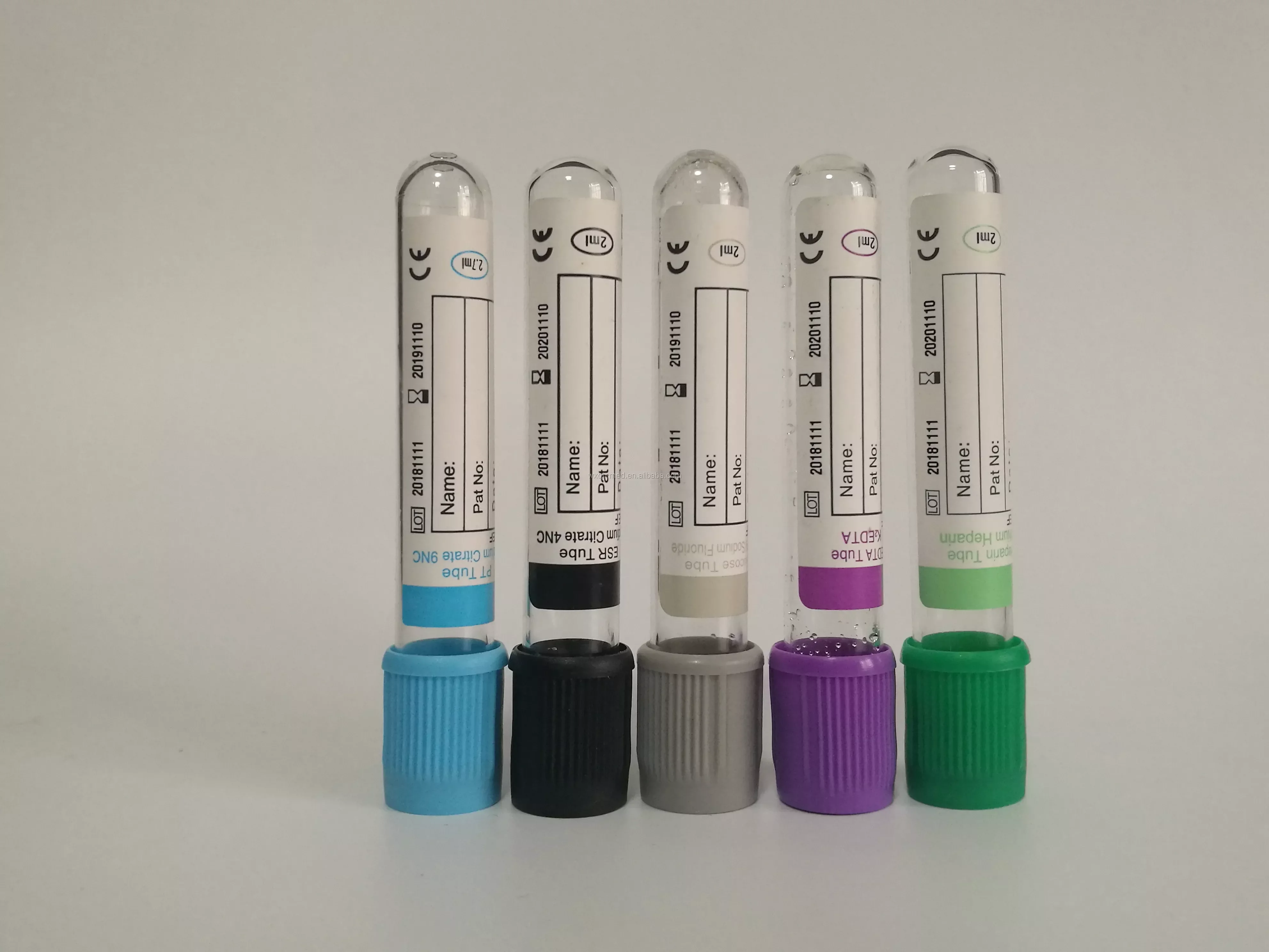 PET plastic test tube for blood collection