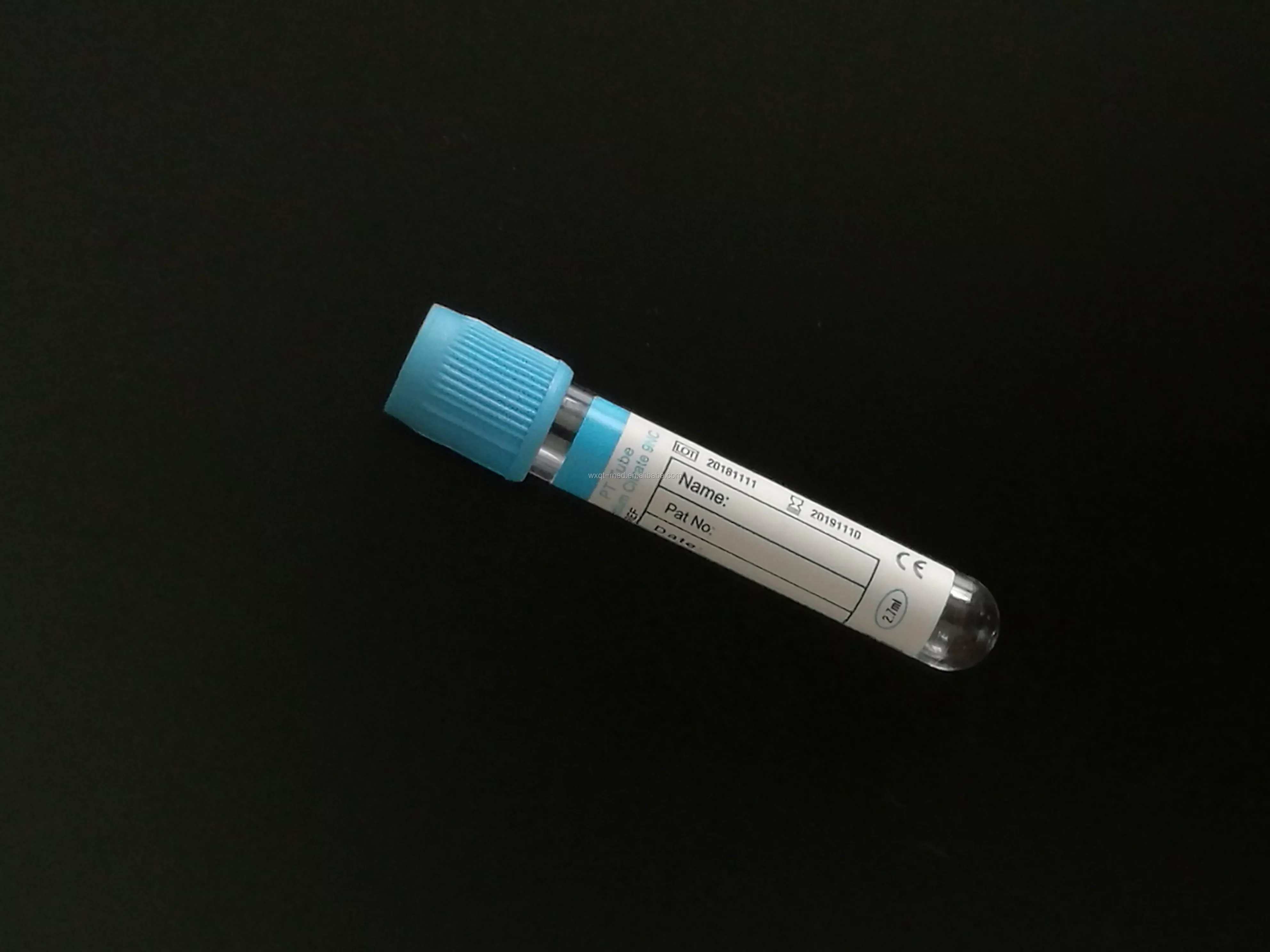 PET plastic test tube for blood collection