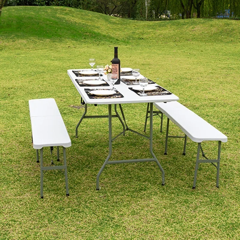 Lightweight Outdoor Restaurant Foldable Picnic Table Simple 6 Person Dining Table