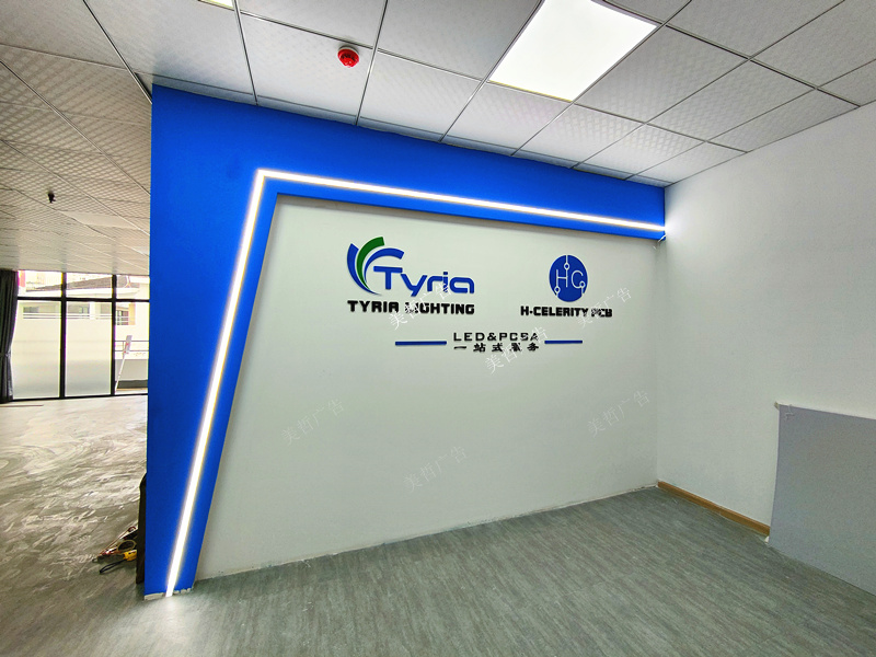 深圳公司进门logo形象墙制作材质_深圳市美哲广告有限公司