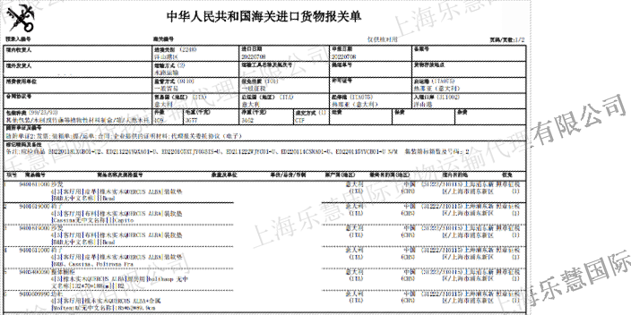 松江区运营报关 上海港口 上海乐慧国际货物运输代理供应