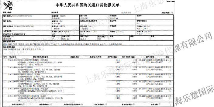 徐汇区上门报关 推荐咨询 上海乐慧国际货物运输代理供应