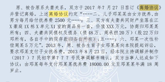 北京2022离婚协议书,离婚协议