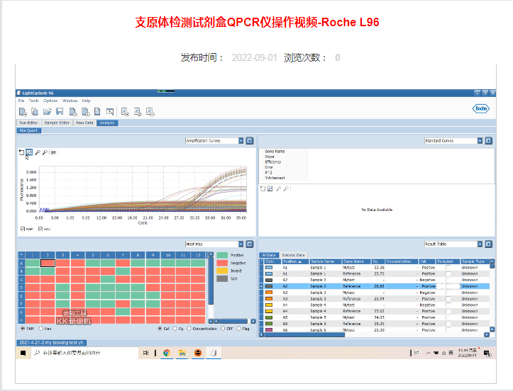 支原體檢測試劑盒QPCR儀操作視頻-Roche L96