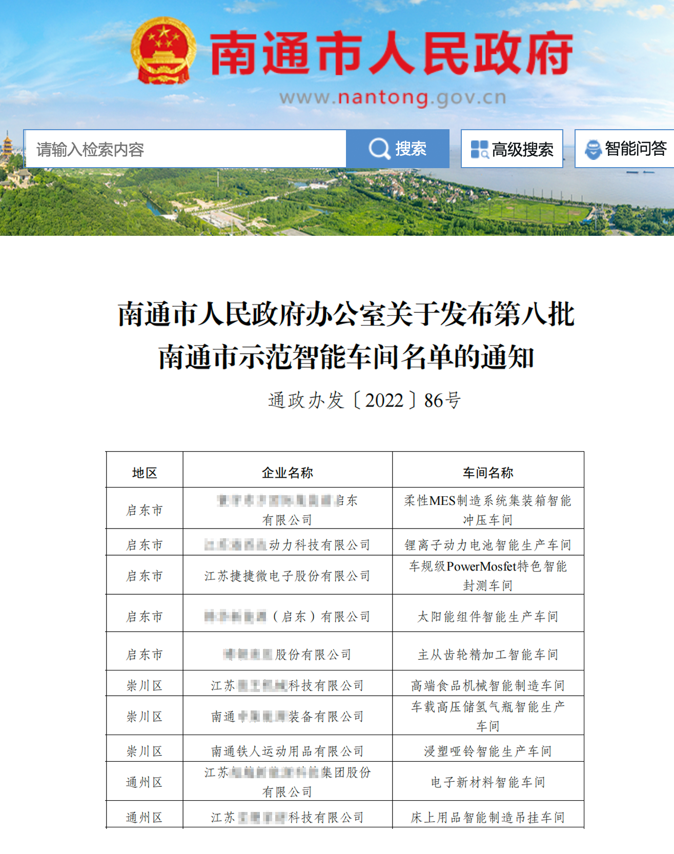 2022年南通市第八批示范智能车间公布名单.png