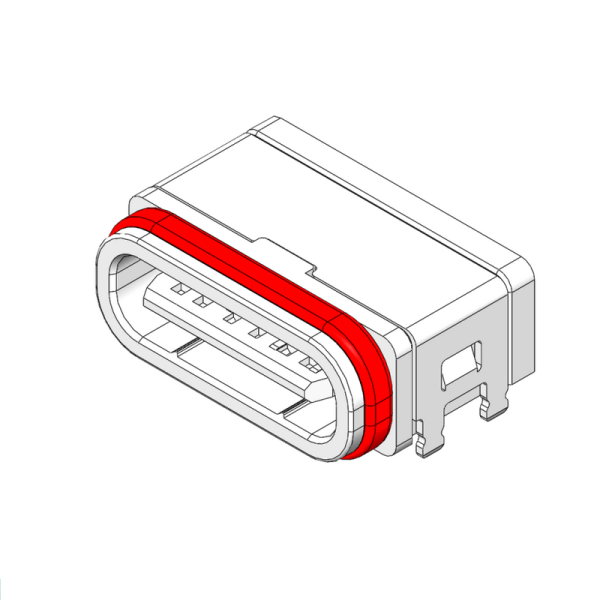 防水TYPE-C 母座 6Pin 板上SMT