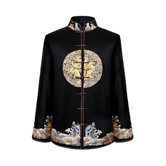 禄彼真丝手工苏绣定制寿衣