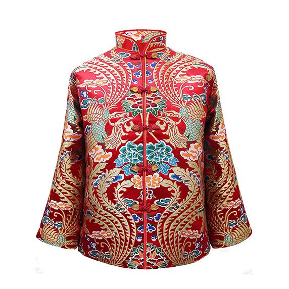 重工刺绣凤舞九天定制寿衣