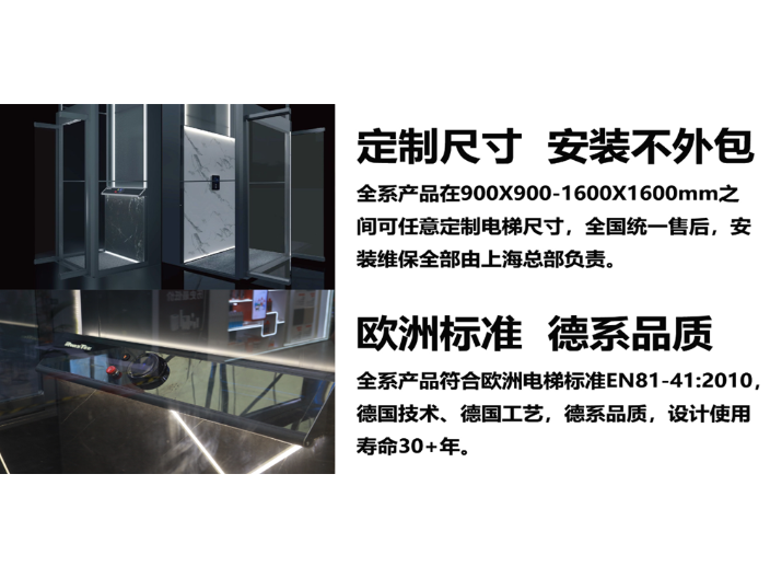 上海观光家用电梯规格 罗斯电梯供应