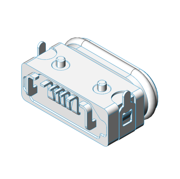 防水MICRO USB 5PF B型 板上SMT