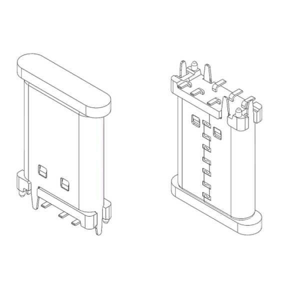 TYPE-C 公座 6Pin SMT立貼