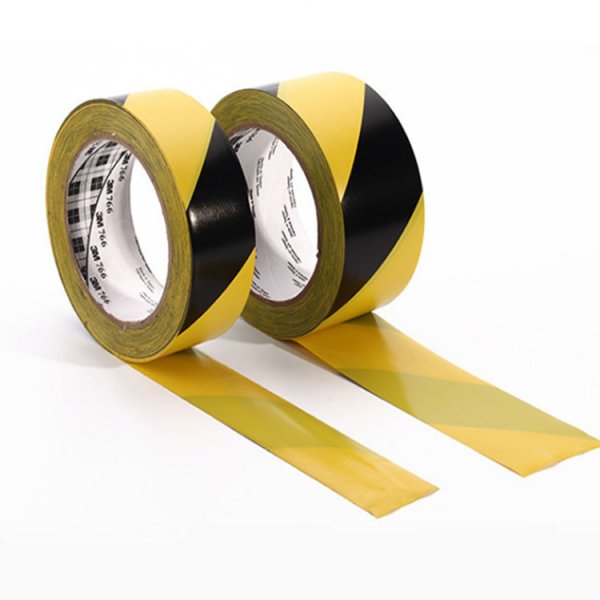 3M警示胶带 766黑黄相间单面地板标识 危险警示斑马条纹隔离胶带