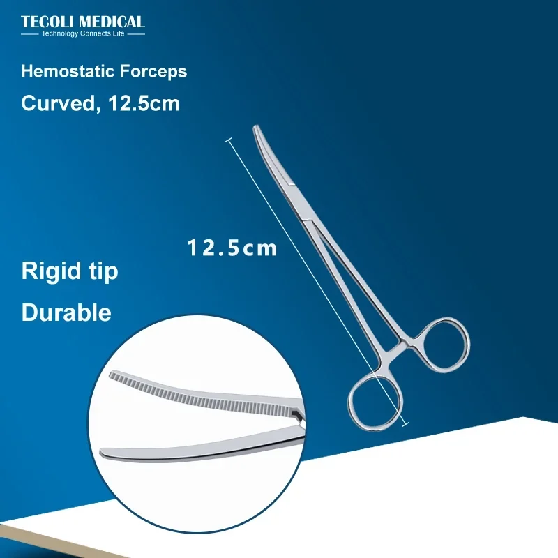 stainless steel curved hemostatic forcep