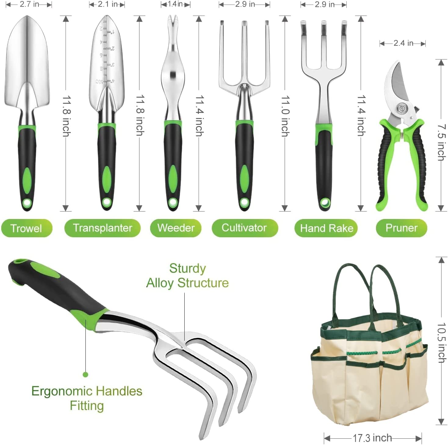 Gardening hand tools set