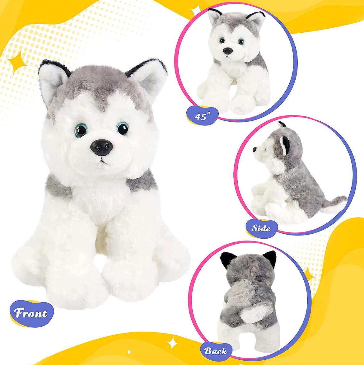 High quality plush toy husky stuffed toy soft material animals adorable holiday gifts for kids