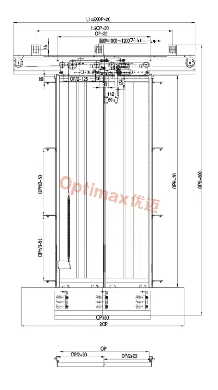 Jiangsu Hailu Technology Incorporated Corporation Type MUG-CO-A0, Centre-Opening Fire Door for Ship Elevator