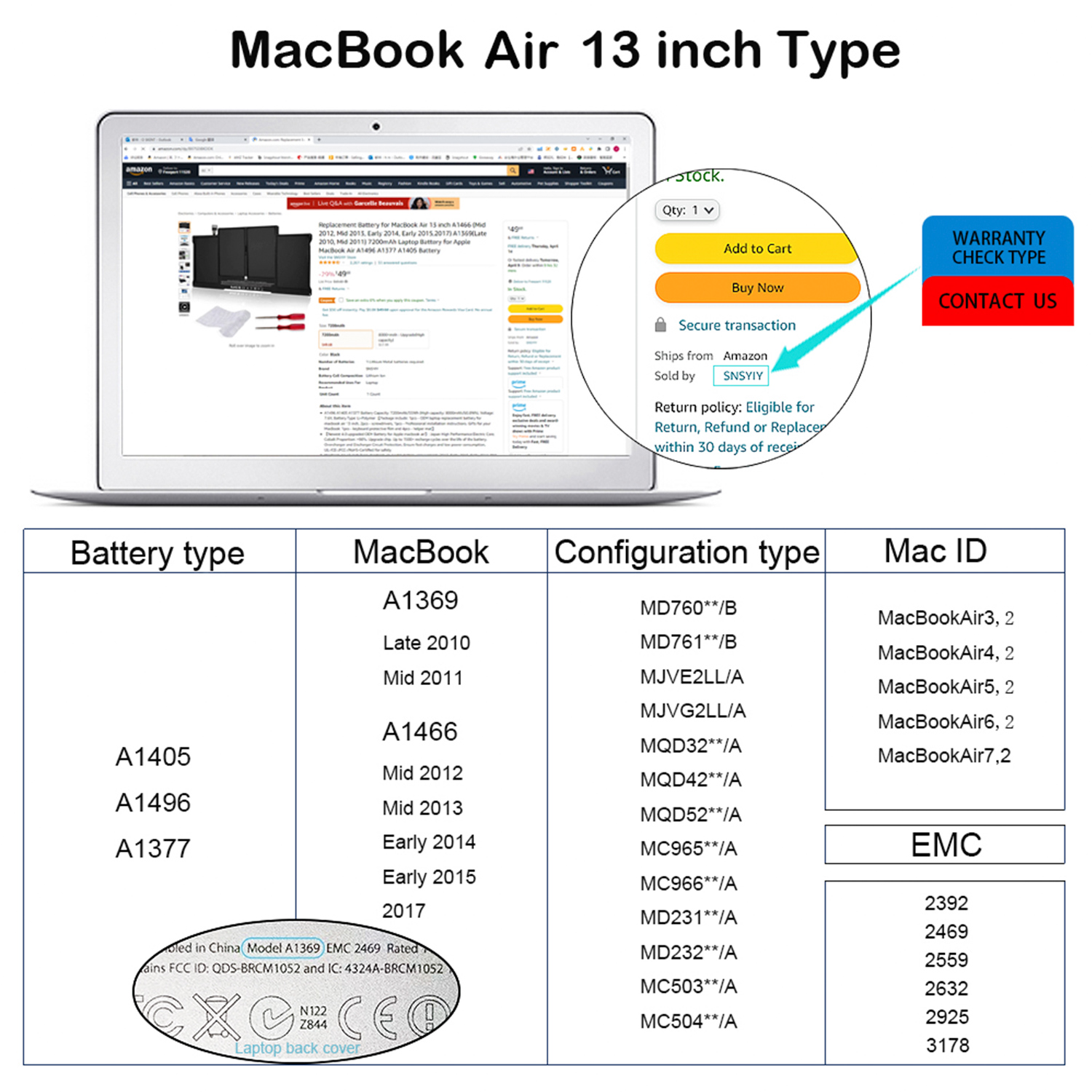 Macbook Pro A1466 Battery