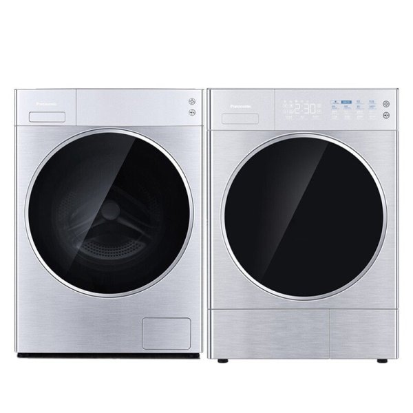 松下(Panasonic)洗烘套裝 10kg滾筒洗衣機變頻+9kg熱泵干衣機烘干機 L169+9098P 售價16990