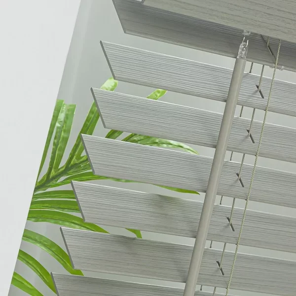 Grey faux wood blinds installationXinyuan supplier