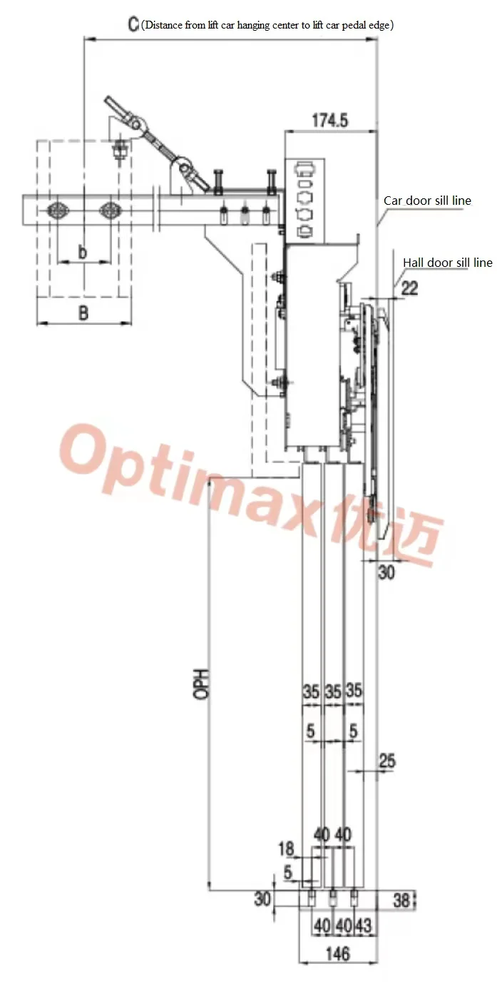 Three Panel Side Opening Elevator Door SystemSupplierDealerOptimax