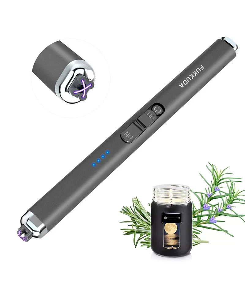 Dual arc electric lighter with rechargeable battery space gray