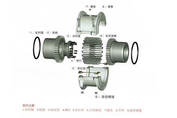 蛇形彈簧聯(lián)軸器,蛇簧聯(lián)軸器,蛇形彈簧聯(lián)軸器結(jié)構(gòu)圖