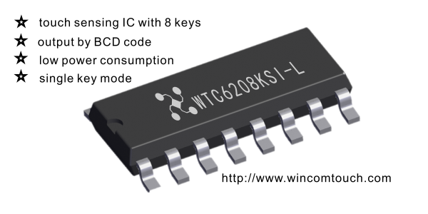 WTC6208KSI/WTC6208TBI---8鍵BCD輸出電容式觸摸IC