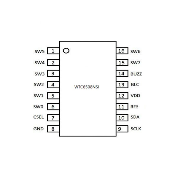 WTC6508NSI---8通道電容式觸摸感應IC