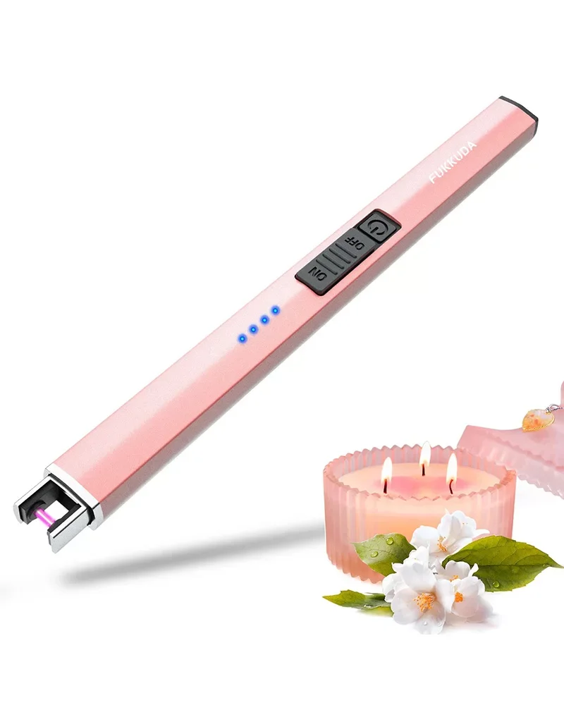 Electric candle lighter with rechargeable battery rose gold