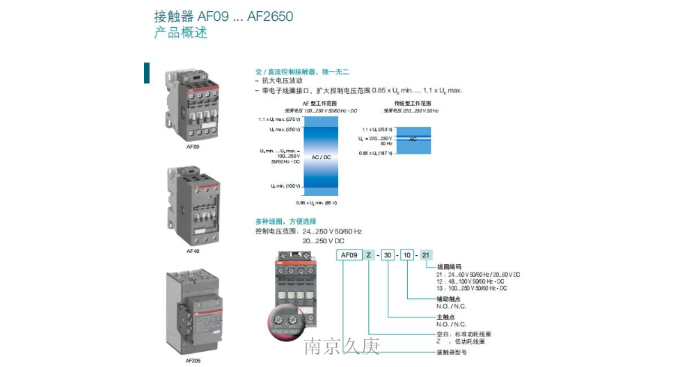 南京电子ABB接触器 欢迎来电 南京久庚自动控制供应