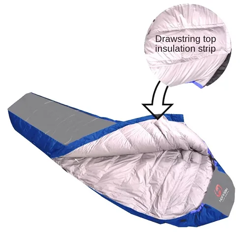 natural waterproof cold weather mummy down sleeping bag