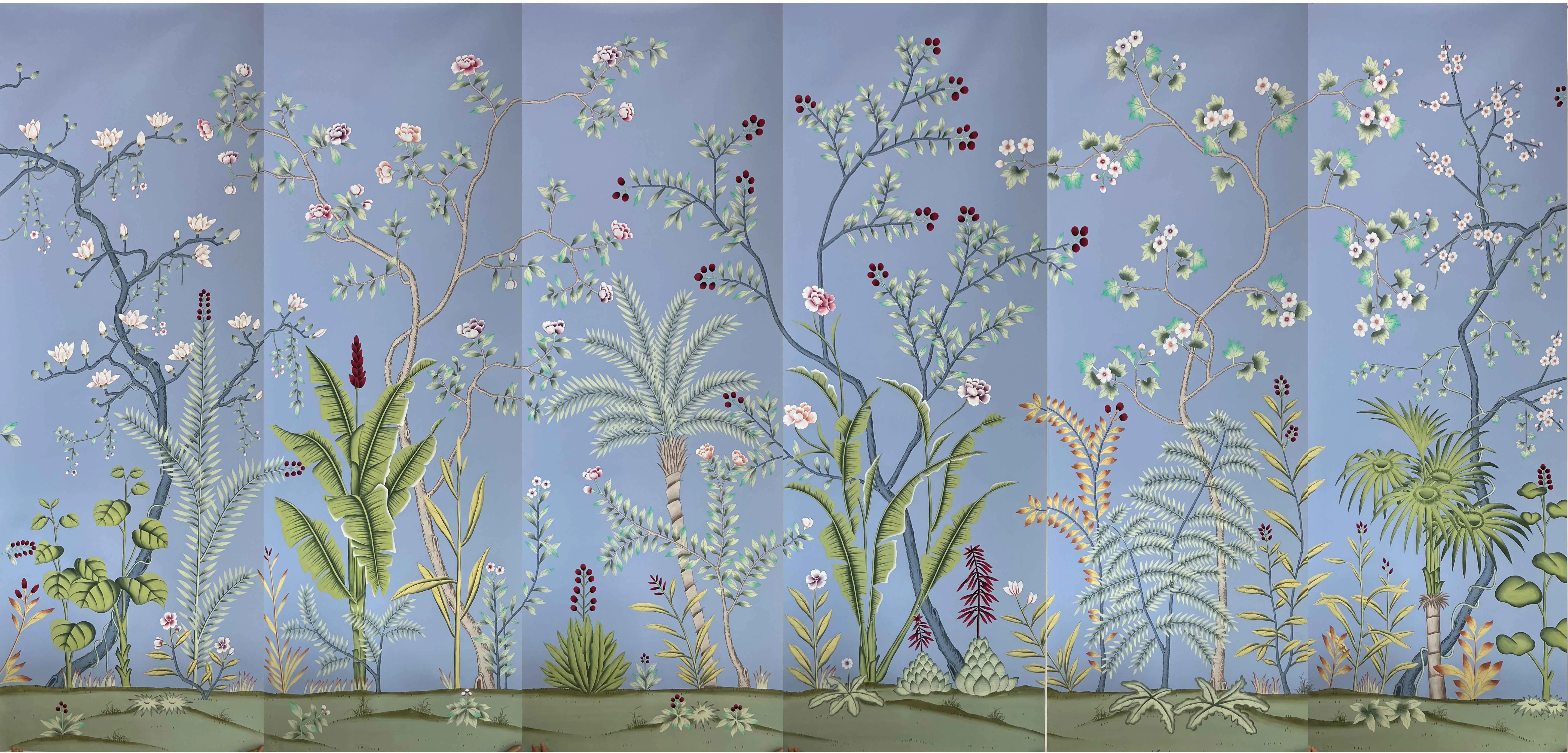 hand-painted silk wallpaper factory