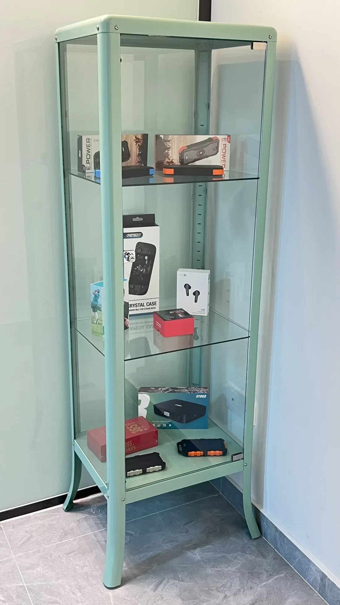 metal display case