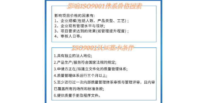 中山建筑质量管理体系ISO资质认证办理费用