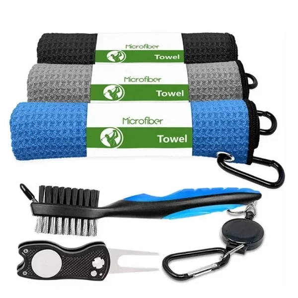 Double Folded Golf Towel with Carabiner