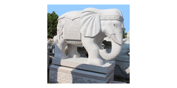 新疆特色石雕大象石施工,石雕大象