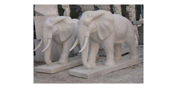 新疆特色石雕大象石施工,石雕大象